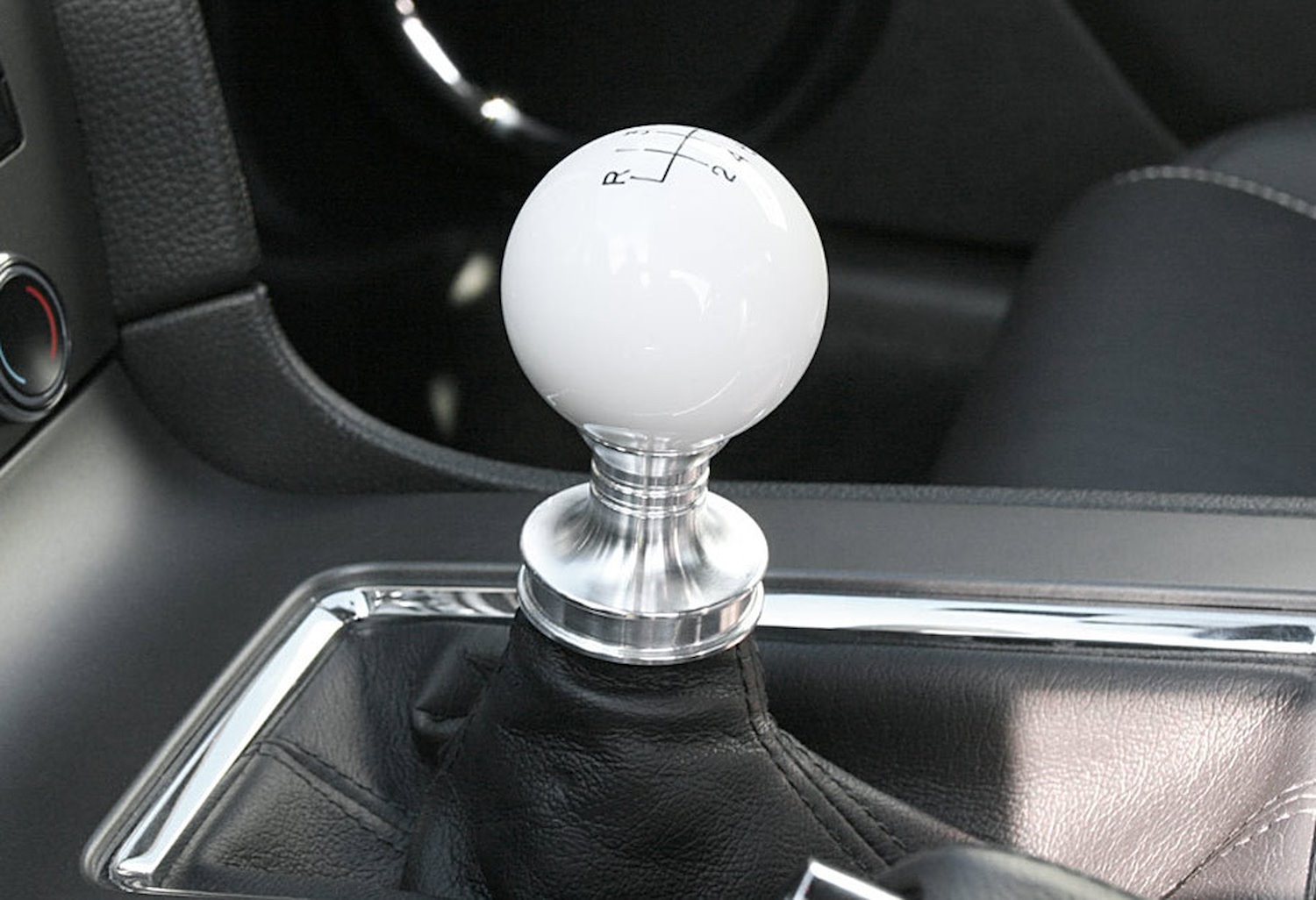 Steeda White Engraved Shift knob and adapter for 2011+ Mustang