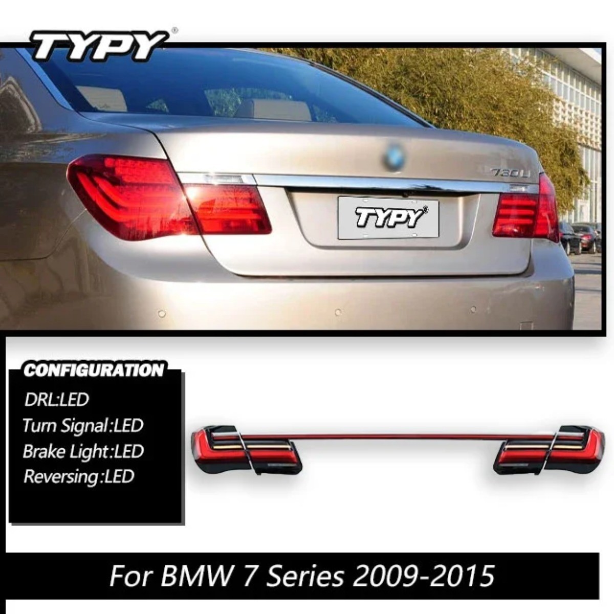 For 2009-2015 BMW 7 series F01 F02 Upgrade LED Tail Light Lamp Assembly