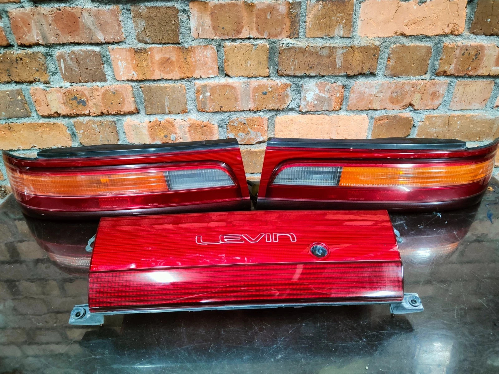 Toyota Corolla Levin AE101 Genuine Rear Tail Lamp Lights Garnish 1 Set 3PCS RARE