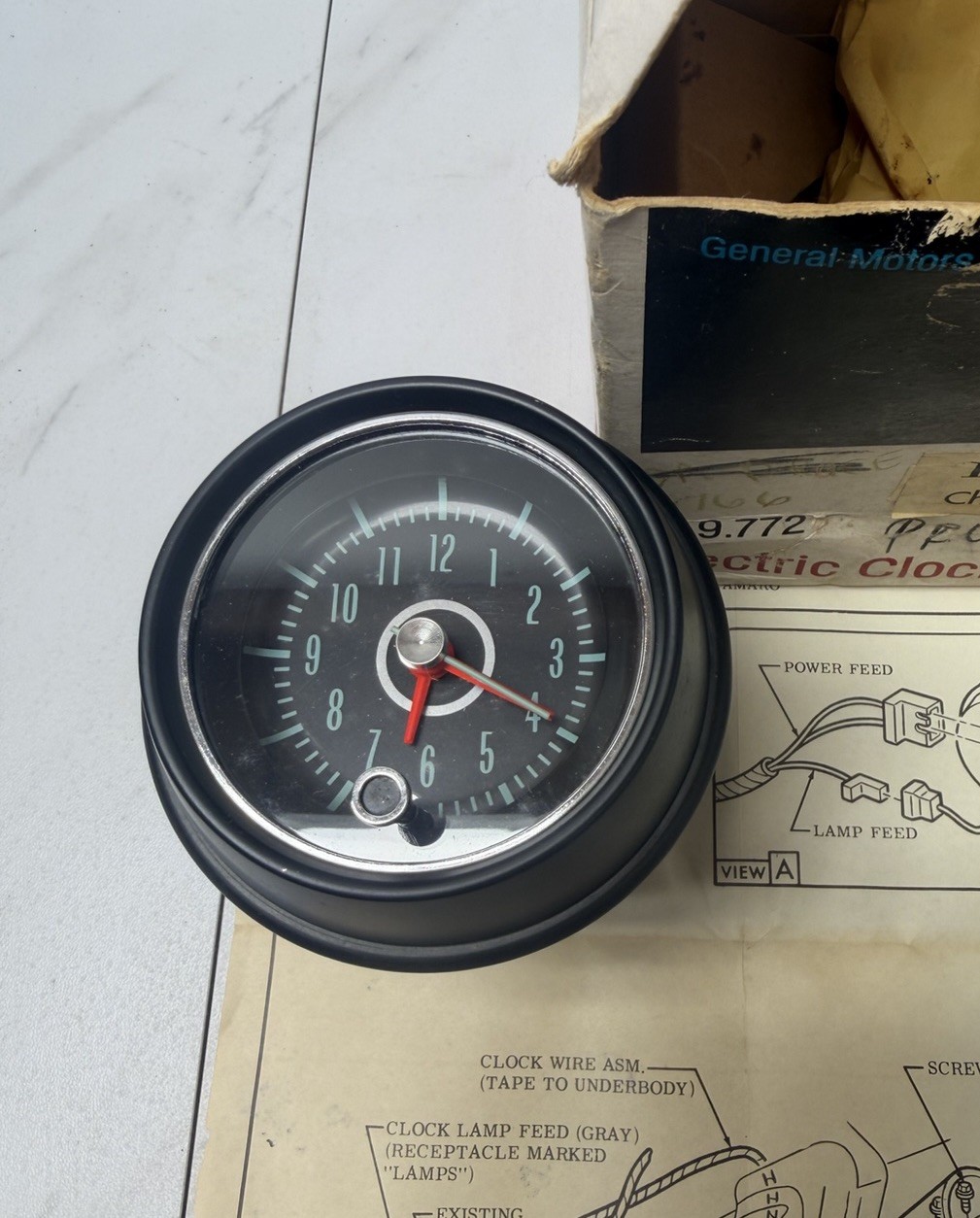 1967 1968 1969 Chevrolet Camaro 67 68 Pontiac Firebird Clock floor console mount