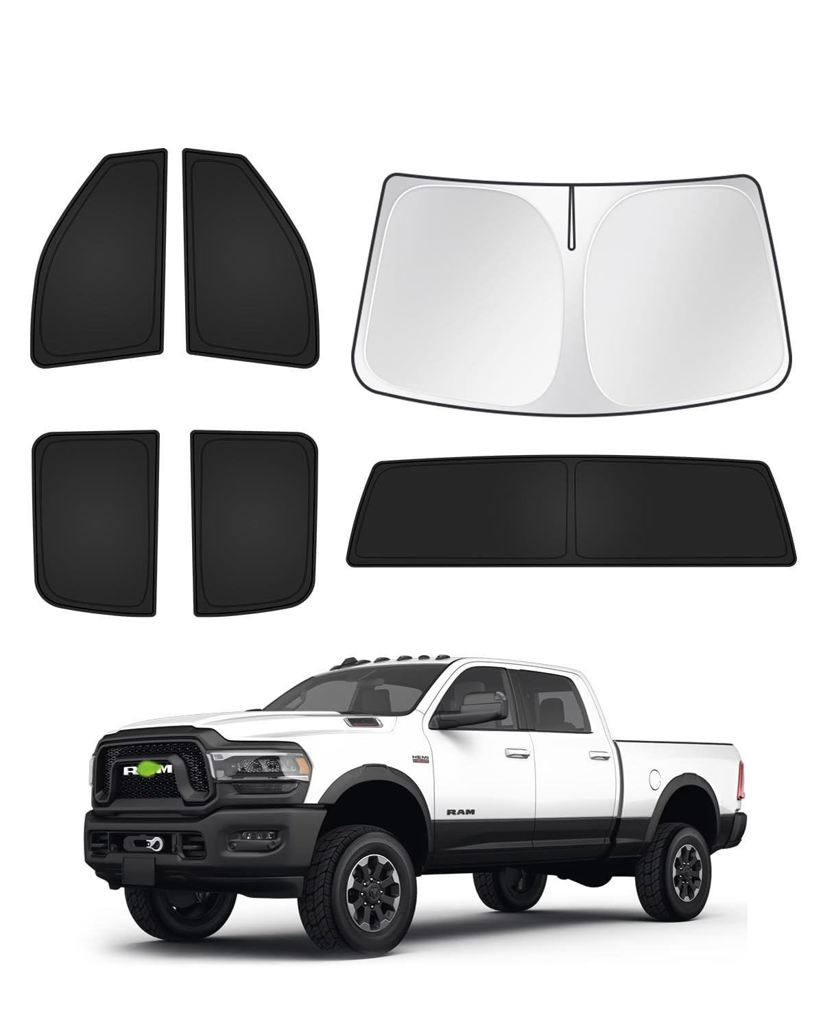 Canvcle Sunshades for Dodge Ram 2500 2500 3500 2010-Present, Black 