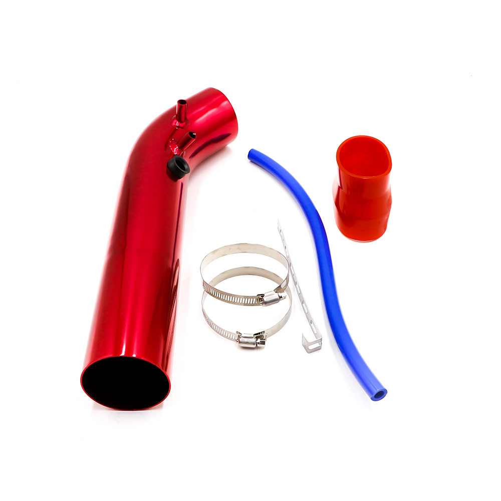 3 inch 76mm Universal Aluminum Red Cold Air Intake Pipe Induction Kit + Clamps