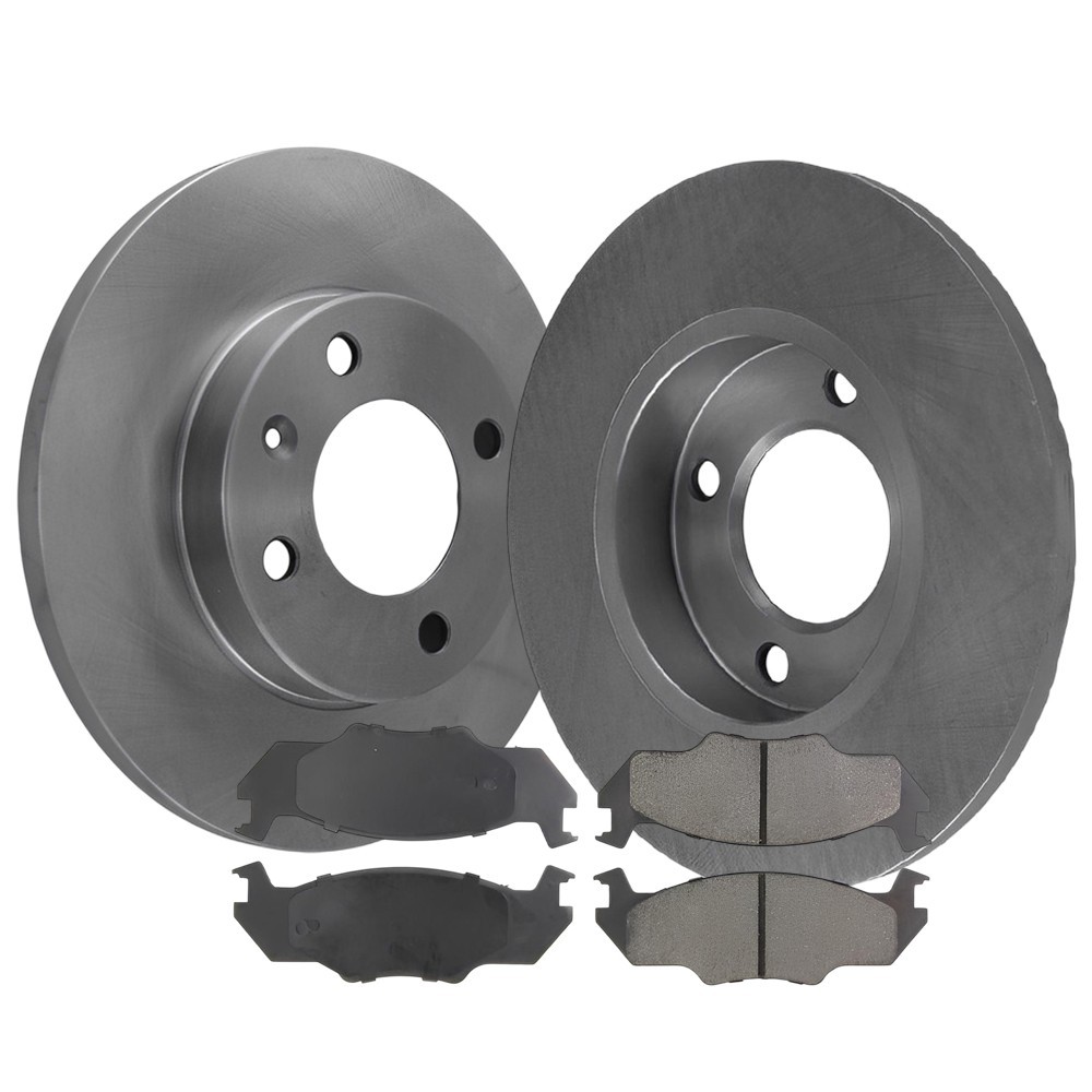 Front Right & Front Left Disc Brake Rotors With Pads For Volkswagen Rabbit 82-79 Front Right & Front Left Disc Brake Rotors With Pads For Volkswagen Rabbit 82-79