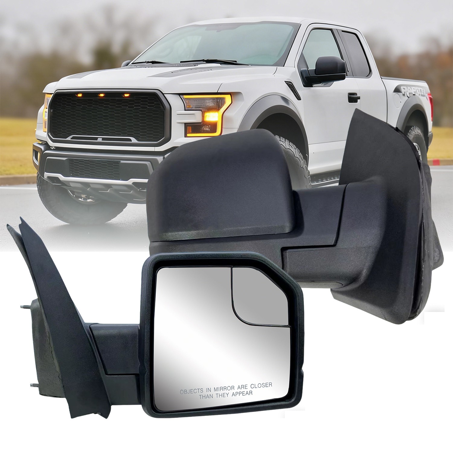 Passenger Right Side Mirror Power Glass Manual Folding For 2015-2020 Ford F-150