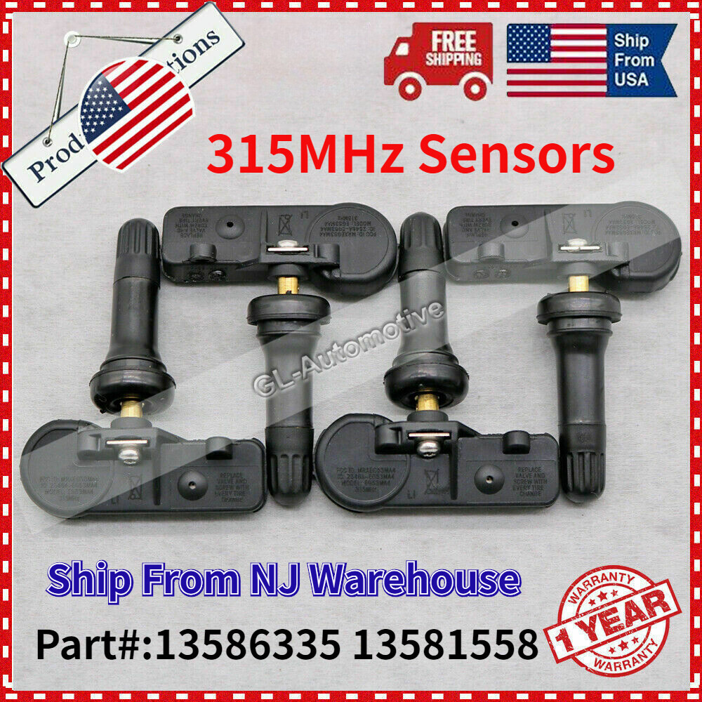 US STOCK (4PCS) TIRE PRESSURE SENSOR TPMS FOR GM CHEVY 315MHz SYSTEM 13586335