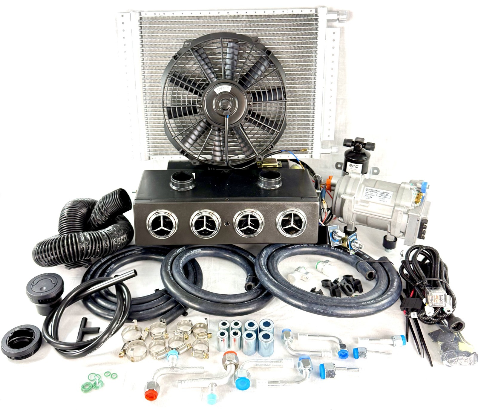 A/C KIT HEAT & COOL 404 WITH 2 AUXILIARY DEFROSTER VENT 100% ELECTRIC COMPRESSOR