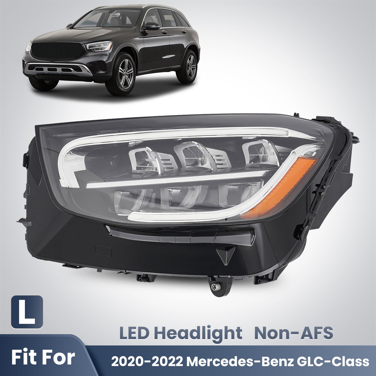 For 2020-2022 Mercedes-Benz GLC-Class X253 LED Headlight Non-AFS Driver Side