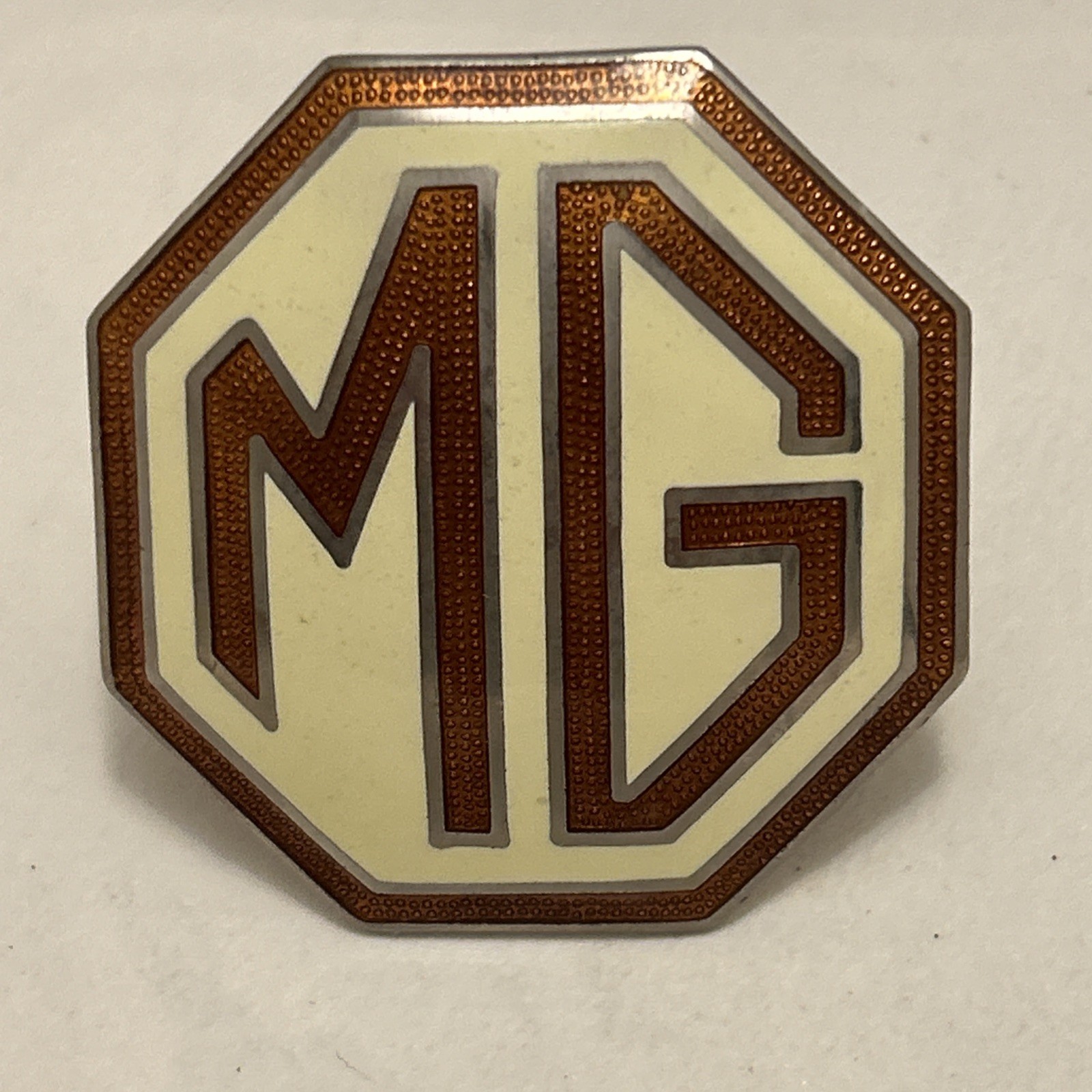 Vintage MG Metal Back Grille Badge Emblem  NOS