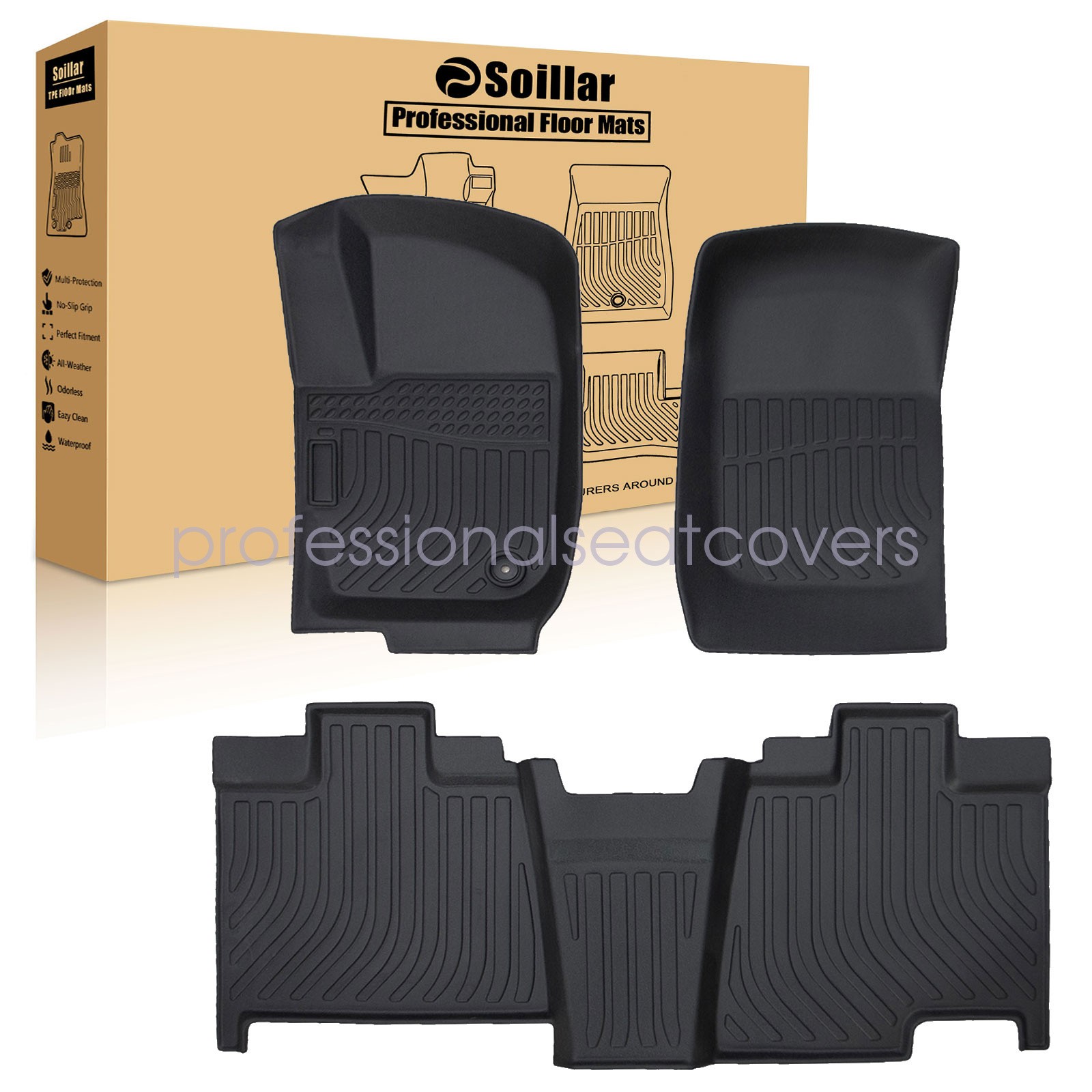Fits 2006-2010 Ford Explorer & Mercury Mountaineer TPE Floor Mats Liners Set New