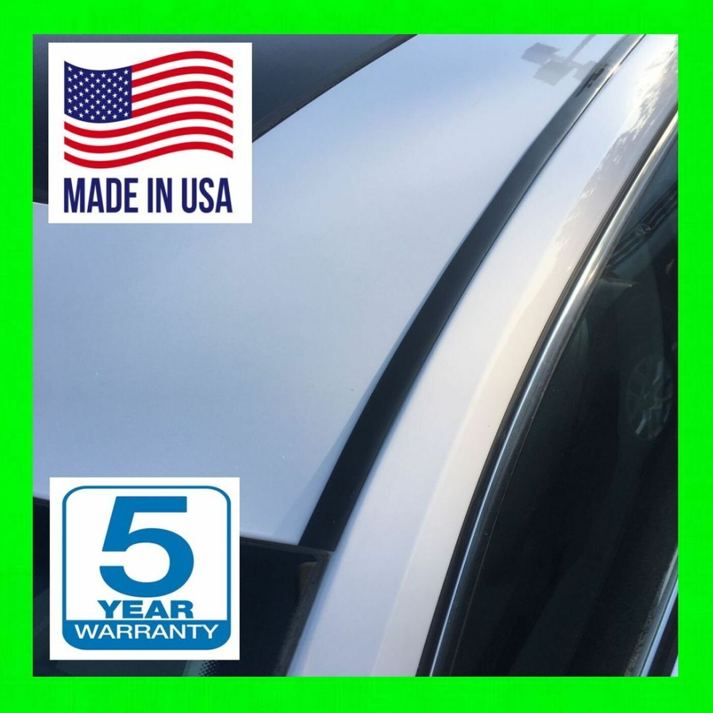 FOR PONTIAC BLACK 2PC ROOF TOP TRIM DRIP MOLDINGS COVERS SET 5 YR WARRANTY a