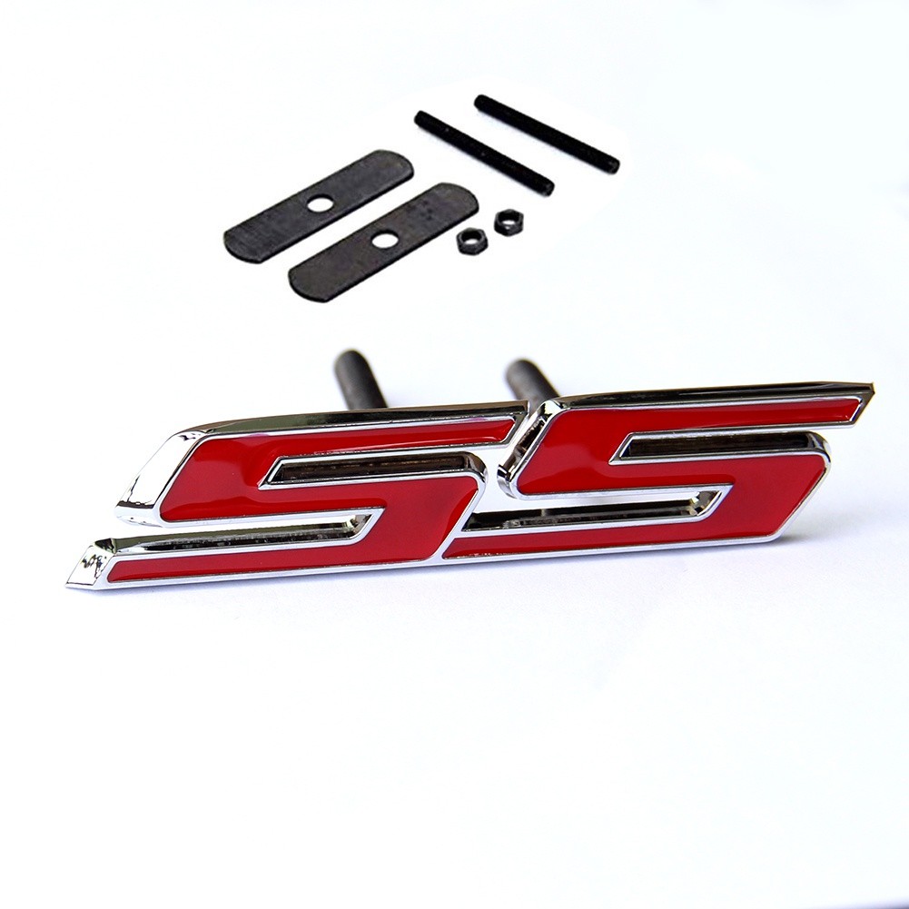 1x OEM Grille SS Emblem front Badge SS 3D fits Camaro Chrome Red