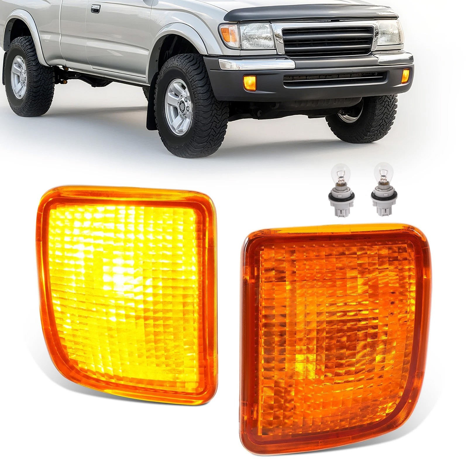 Amber Bumper Clear Turn Signal Light For Toyota Tacoma 4WD Pre Runner 1998-2000
