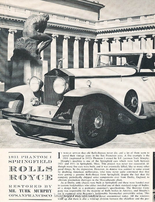 1962 Phantom I Springfield Rolls Royce Original Car Review Print Article J659