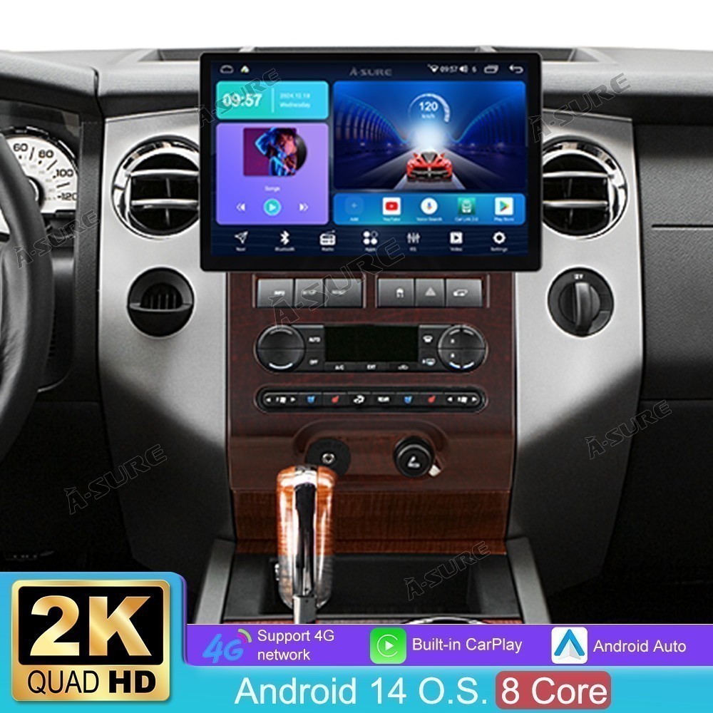 13.1\'\' For Ford Expedition 2007-14 4+64G Car Stereo Android 15 Tesla Style Radio
