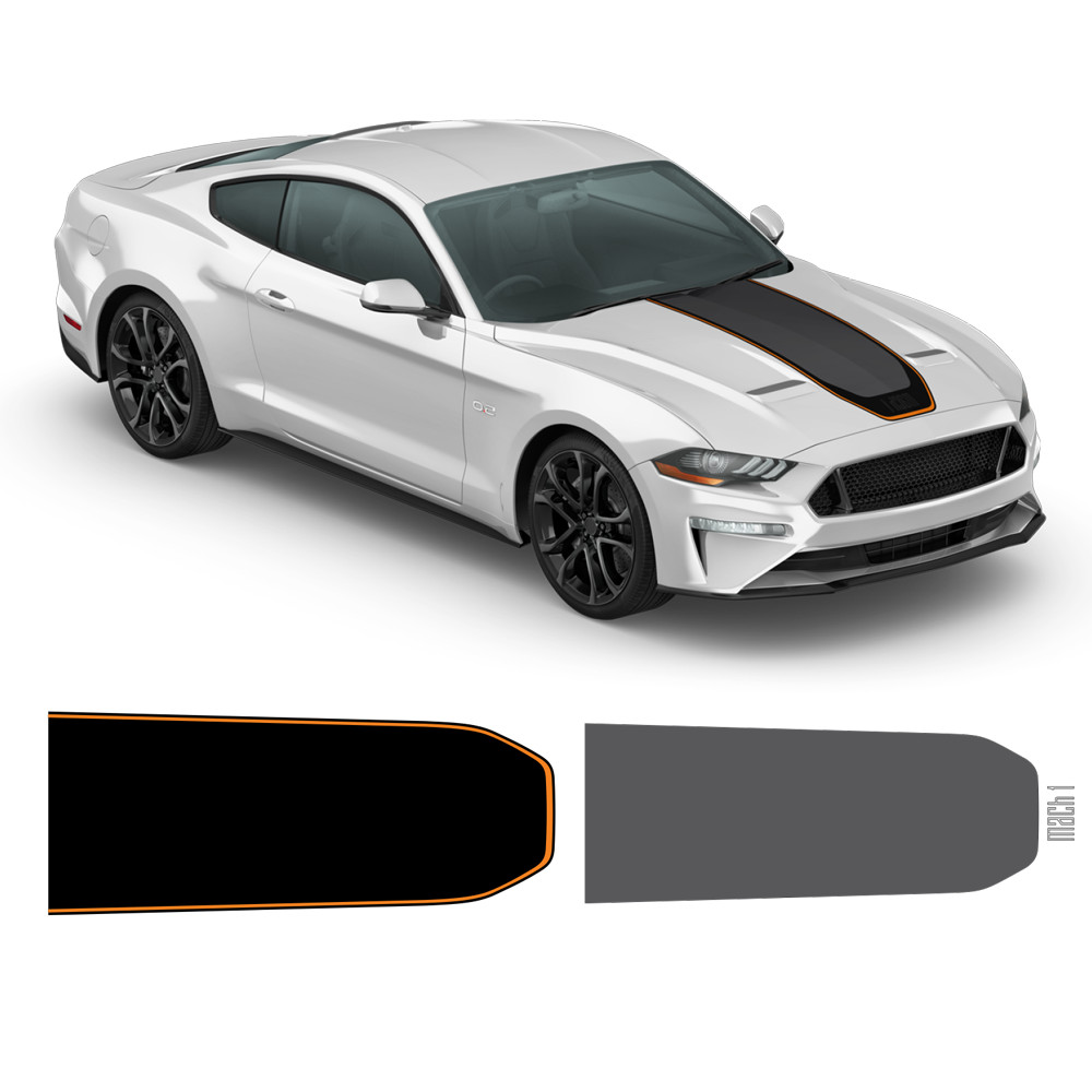 MACH1 Hood Decals Set, Ford Mustang 2018 - 2023