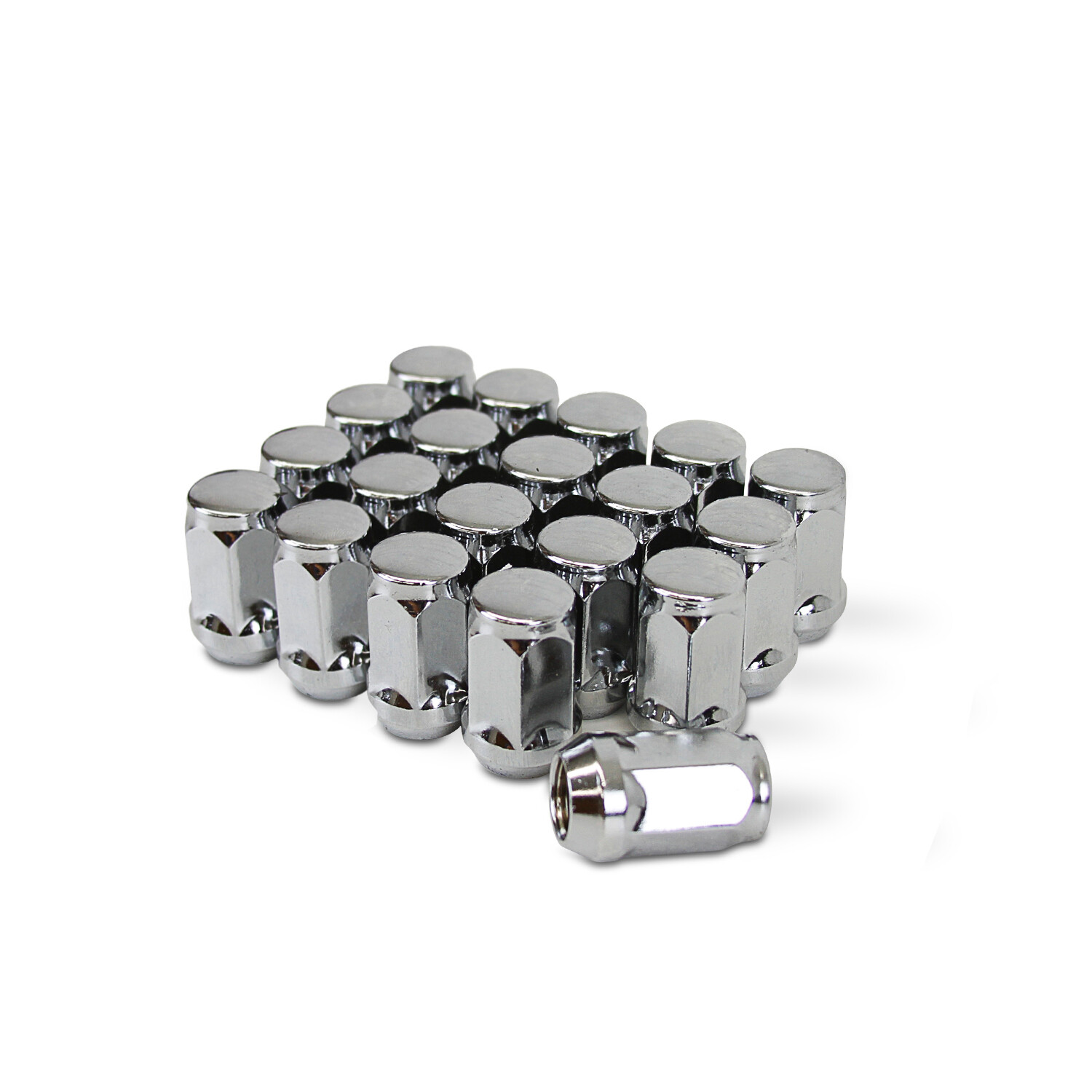 20 pcs Chrome Bulge Acorn Wheel Lug Nuts 1/2-20 Closed End 1.38\