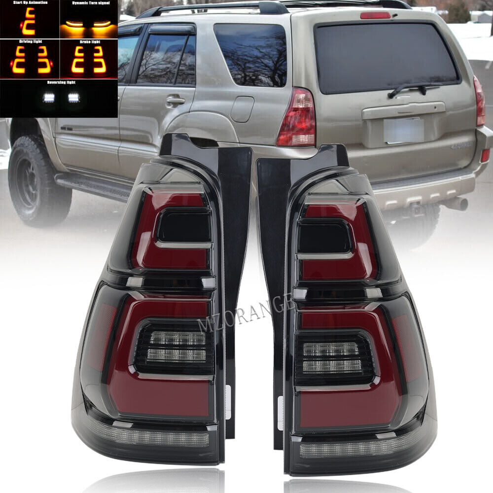 Pair Smoked LED Tail Light Rear Lamp Dynamic Signal For Toyota 4Runner 2003-2009