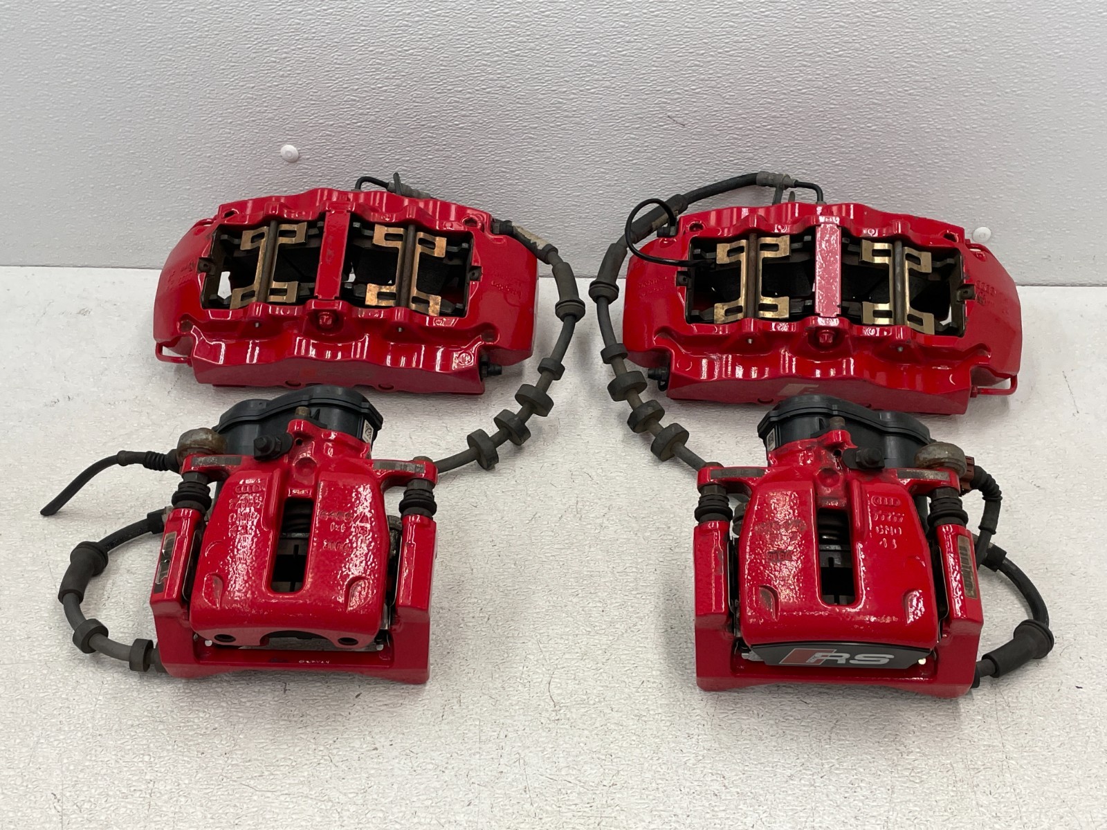 13 14 15 Audi RS5 B8.5 Front Rear Left Right Brake Caliper Set Red 1708 OEM