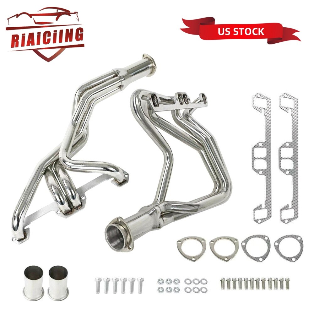 Pair Stainless Long Tube Exhaust Headers for 1972-1991 Dodge 5.2 5.9 V8 Polished