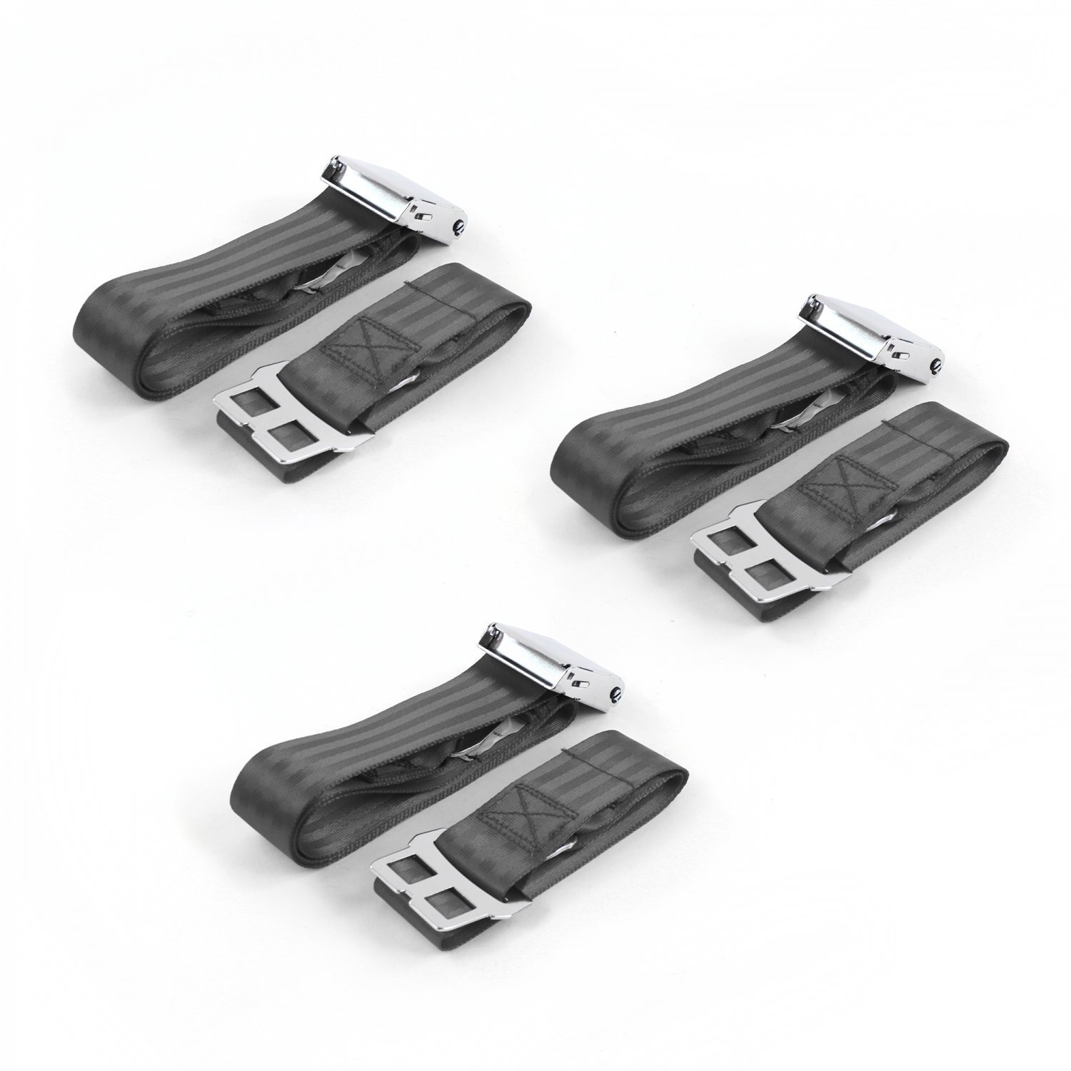 Early Cars 1933 - 1934 Airplane 2pt Charcoal Lap Bench Seat Belt Kit - 3 Belts