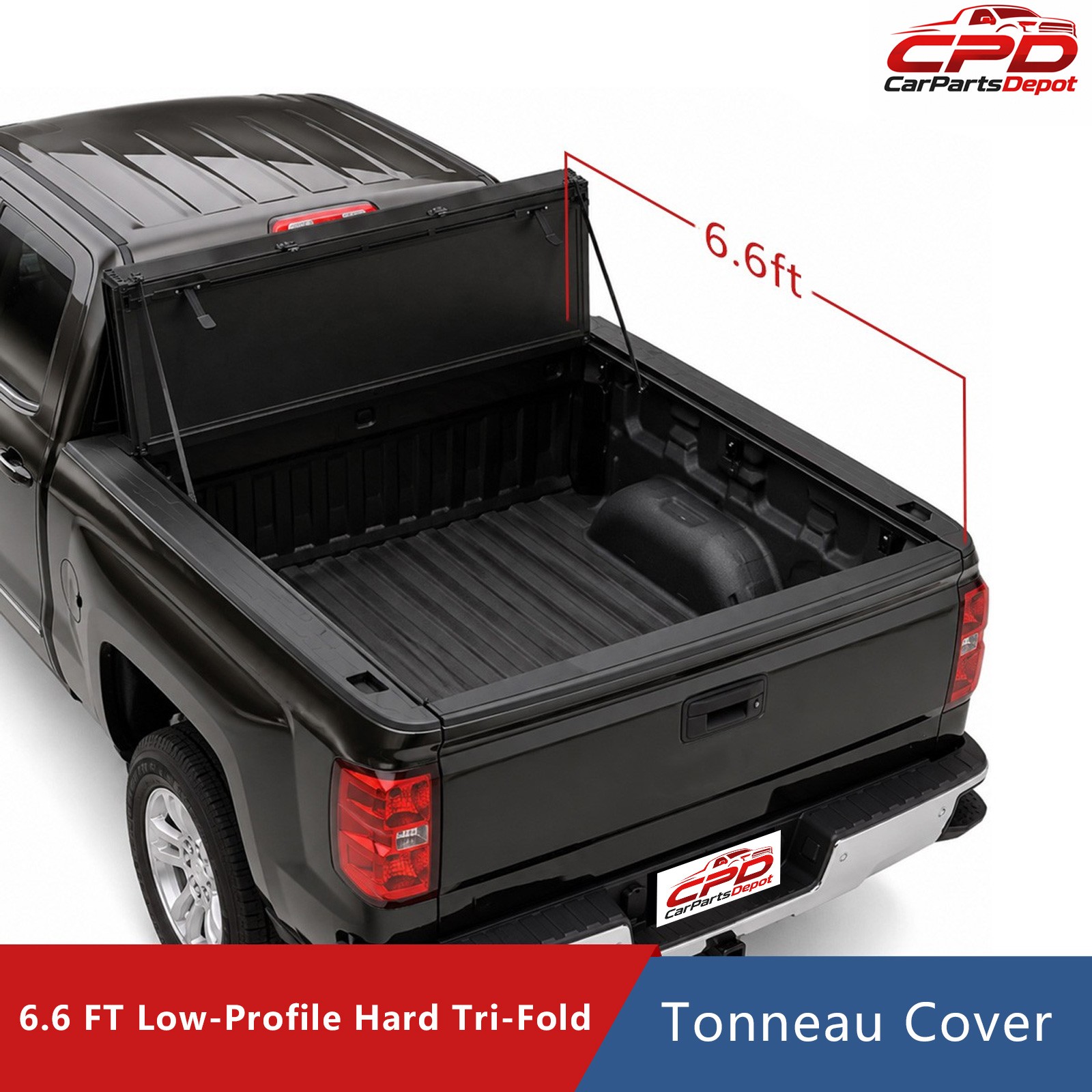 6.5FT Low Profile Flip Up FRP Tonneau Cover For 14-19 Silverado Sierra 1500 2500