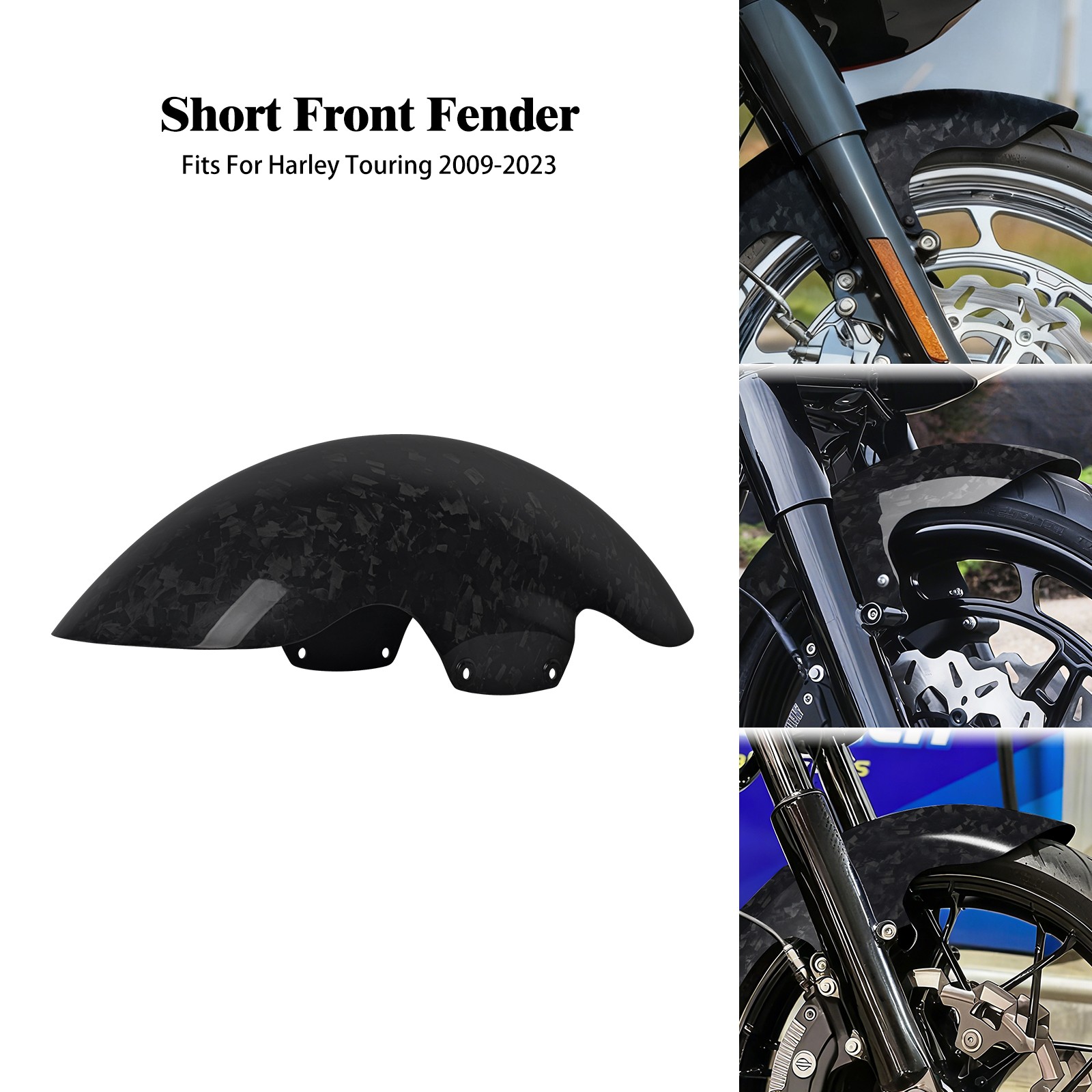Forged Carbon Fiber Front Short Fender For Harley Touring Road Glide 2009-2023 Forged Carbon Fiber Front Short Fender For Harley Touring Road Glide 2009-2023