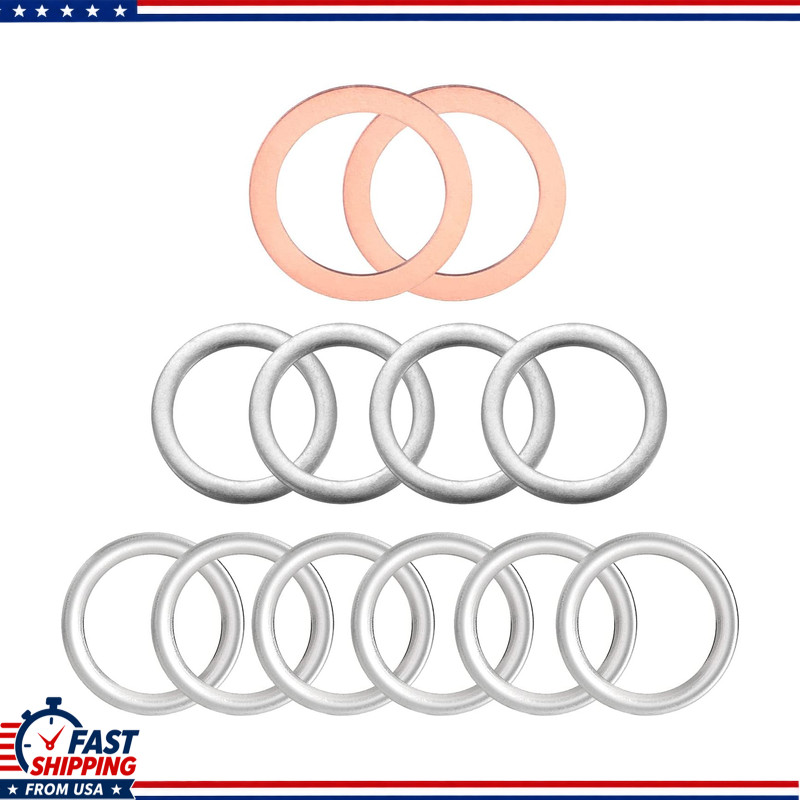 12-Piece Transfer and Differential Fill/Drain Plug Gasket Set Toyota Lexus 4Runn