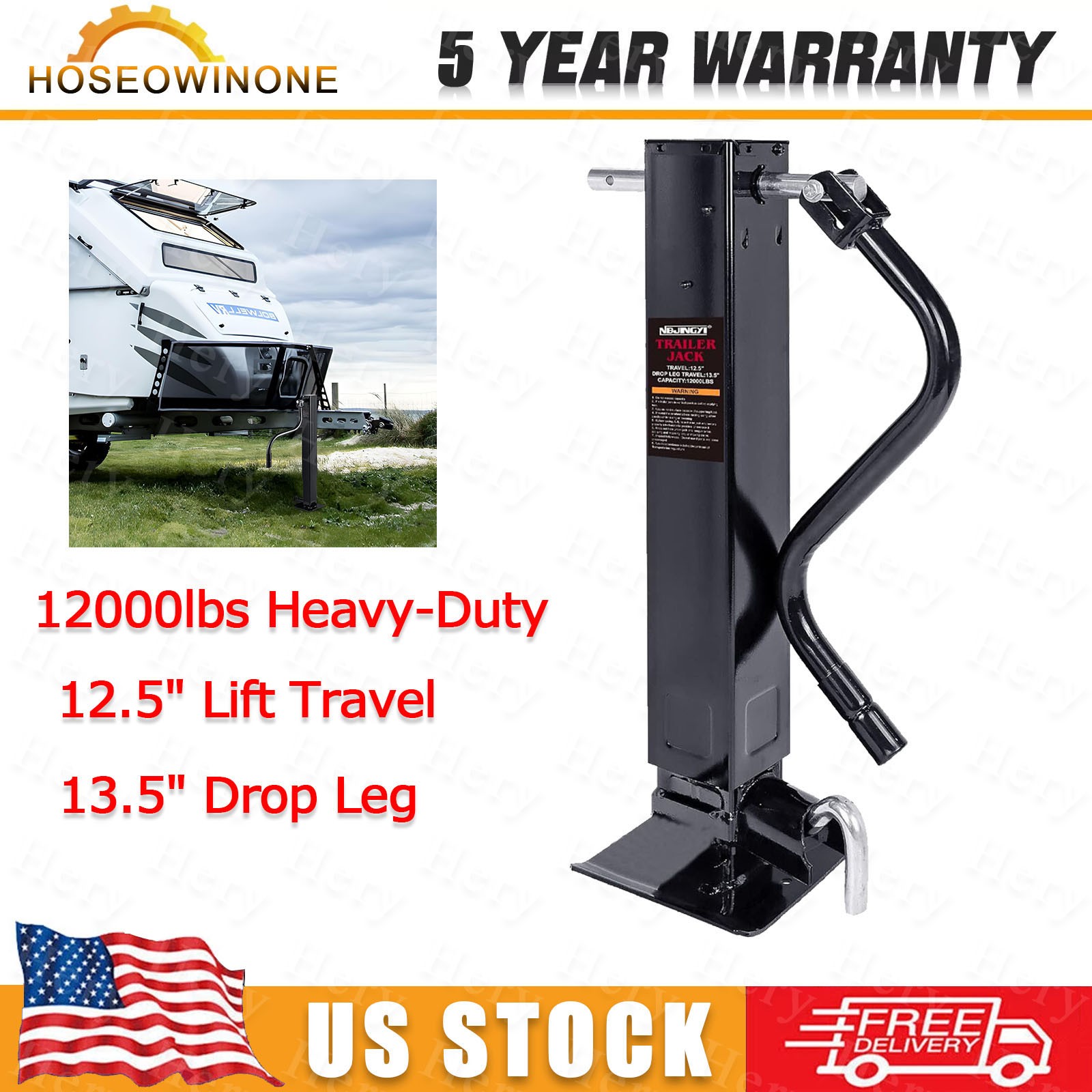 12000lbs Heavy-Duty Trailer Jack Weld-on 12.5\ 12000lbs Heavy-Duty Trailer Jack Weld-on 12.5\