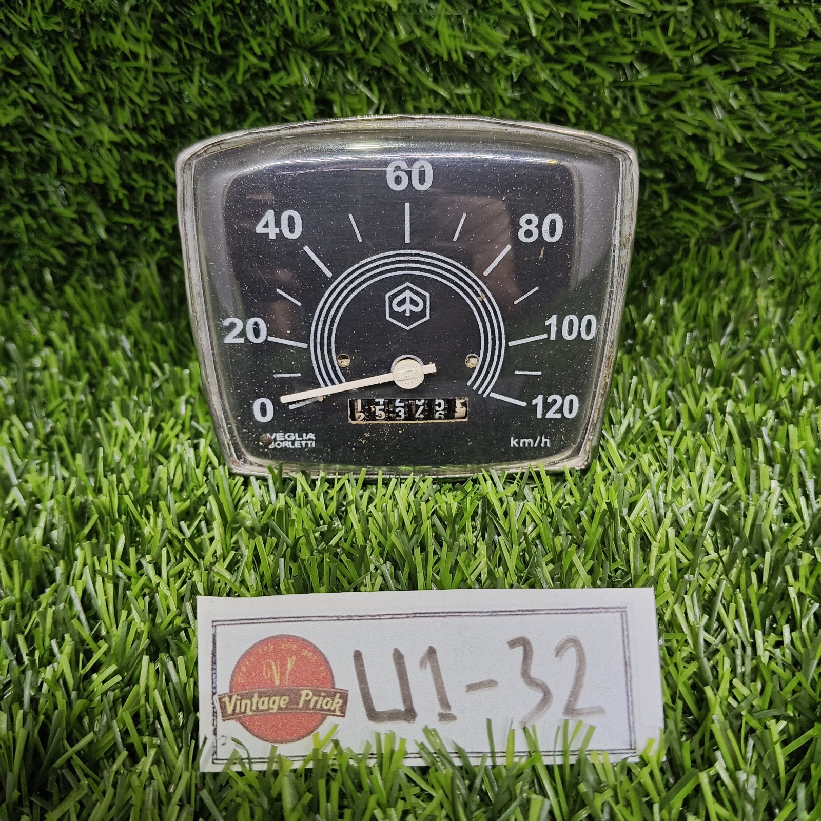 Vintage Original Used Veglia Borletti Speedometer 120km/h Vespa PTS Smallframe