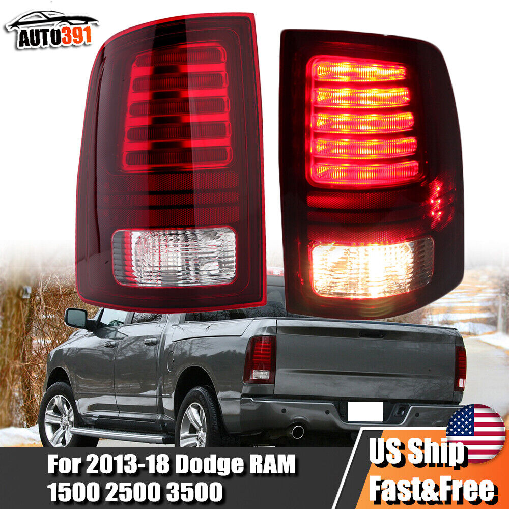 Pair Tail Lights For 2013-2018 Dodge Ram 1500 2500 3500 LED Rear Lamp Left+Right