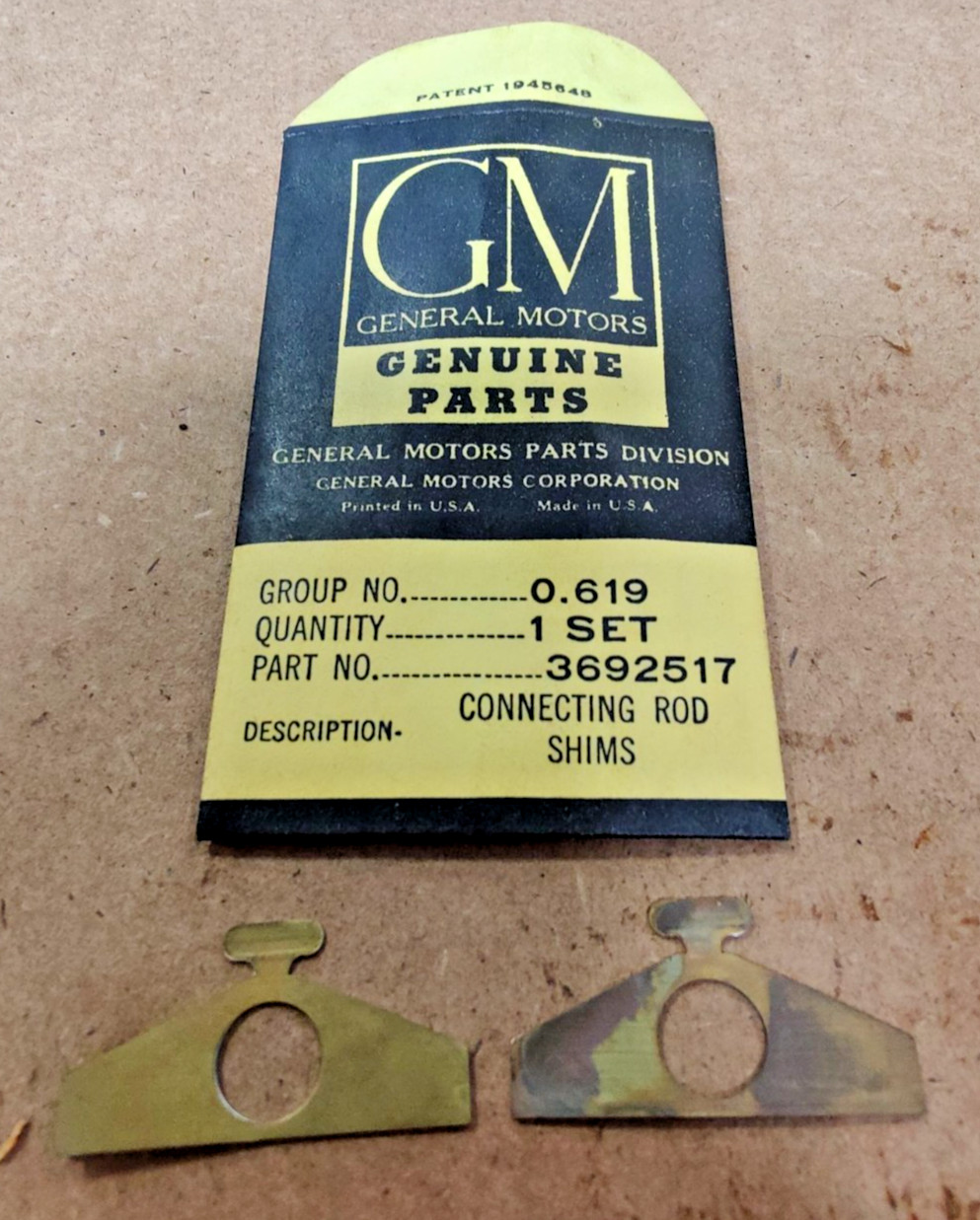 NOS OEM 1929-53 Chevy Connecting Rod Bearing Cap Shim Set GM 3692517