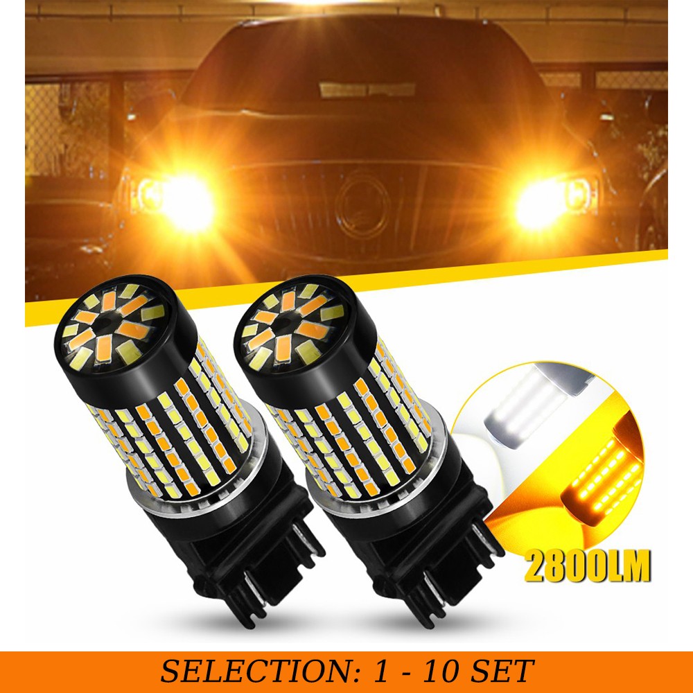 2-20X AUXITO 3157 LED Turn Signal DRL Parking Light Bulbs White Amber Plug&Play