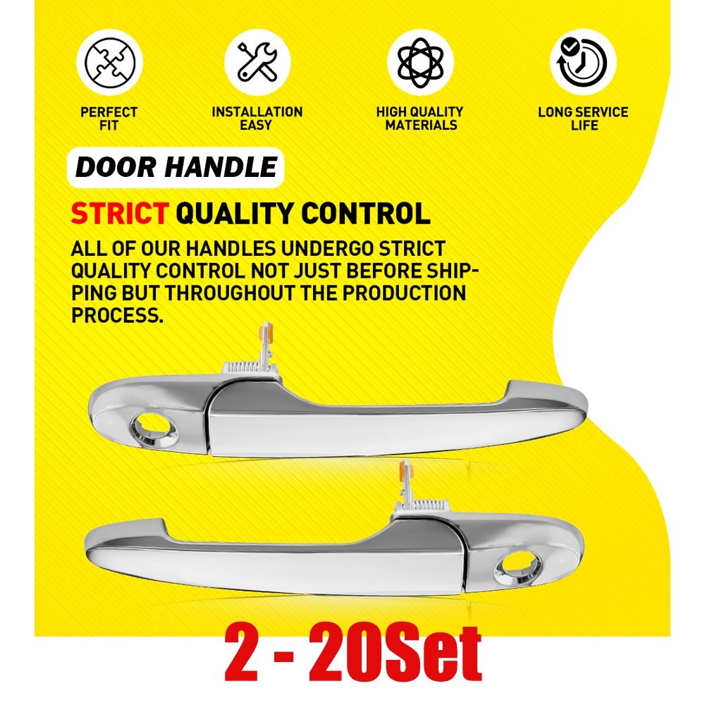 2-20 Exterior Door Handle Chrome Front Left&Right Fit 2005-2009 Pontiac Solstice
