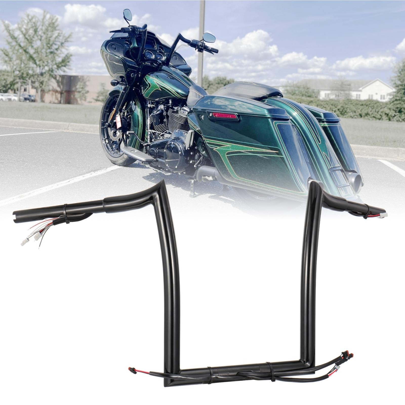 Prewired Meathook 16\'\' Ape Hanger Bar for Harley 2016-2023 Road Glide Limited