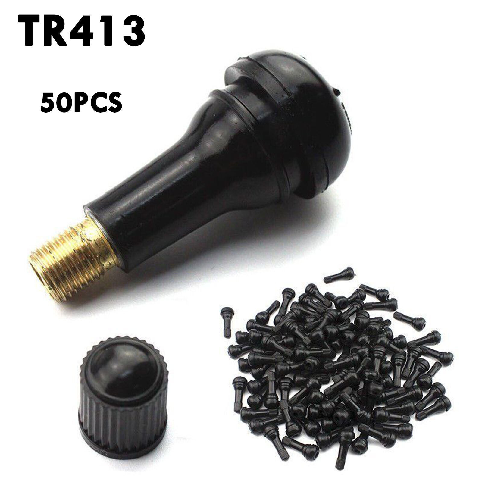 50/100Pcs Tire VALVE STEMS TR 413 Snap-In Car Auto Short Rubber Tubeless Tyre US