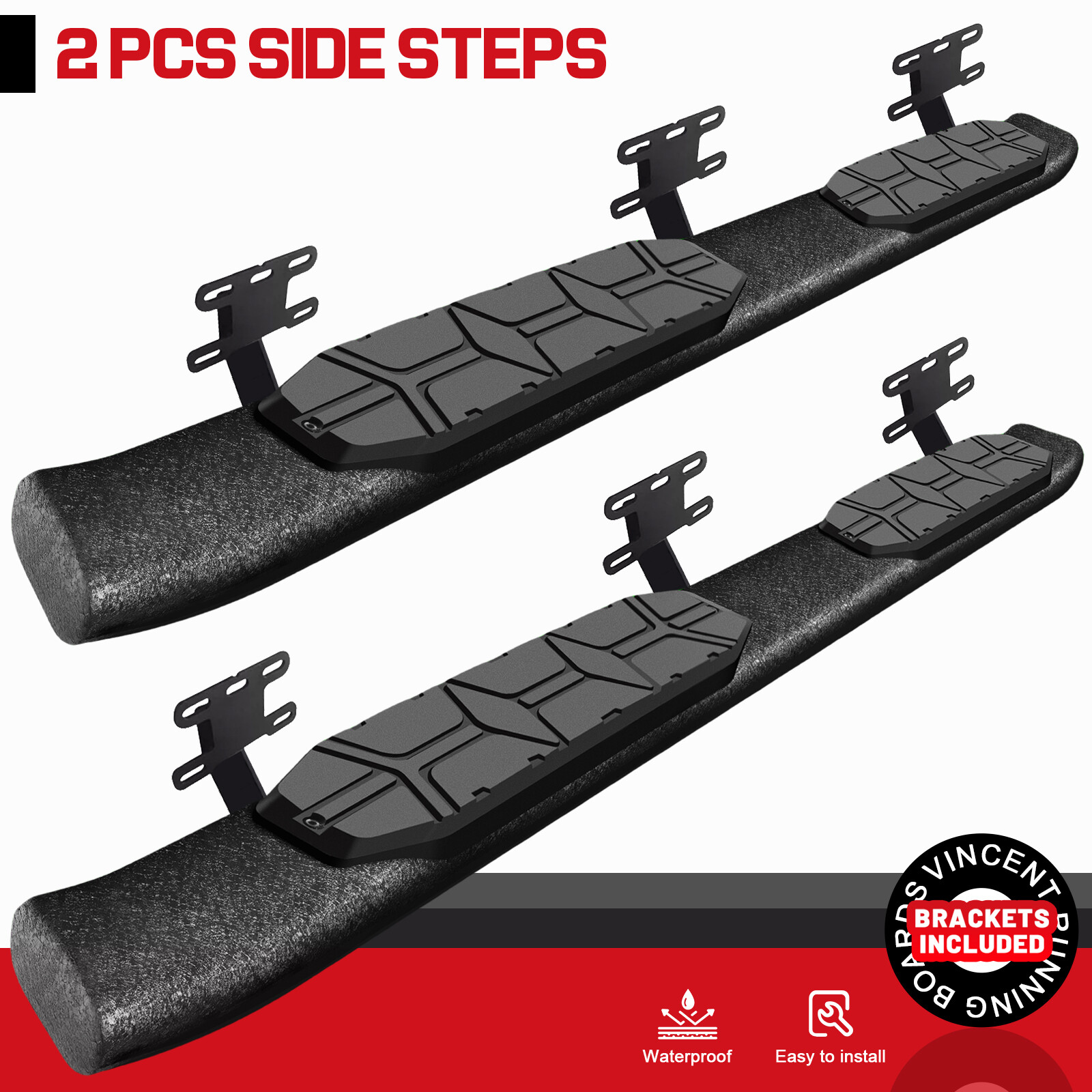 FOR 19-26 Dodge Ram 1500 Quad Cab Side Step Curved 4.3\