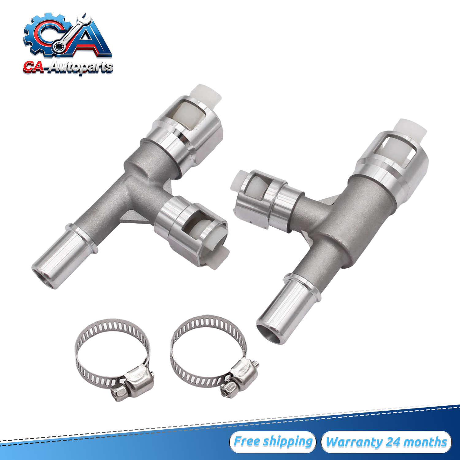 2Pcs Metal Heater Hose Connector for Chevrolet Silverado Cadillac Escalade NEW