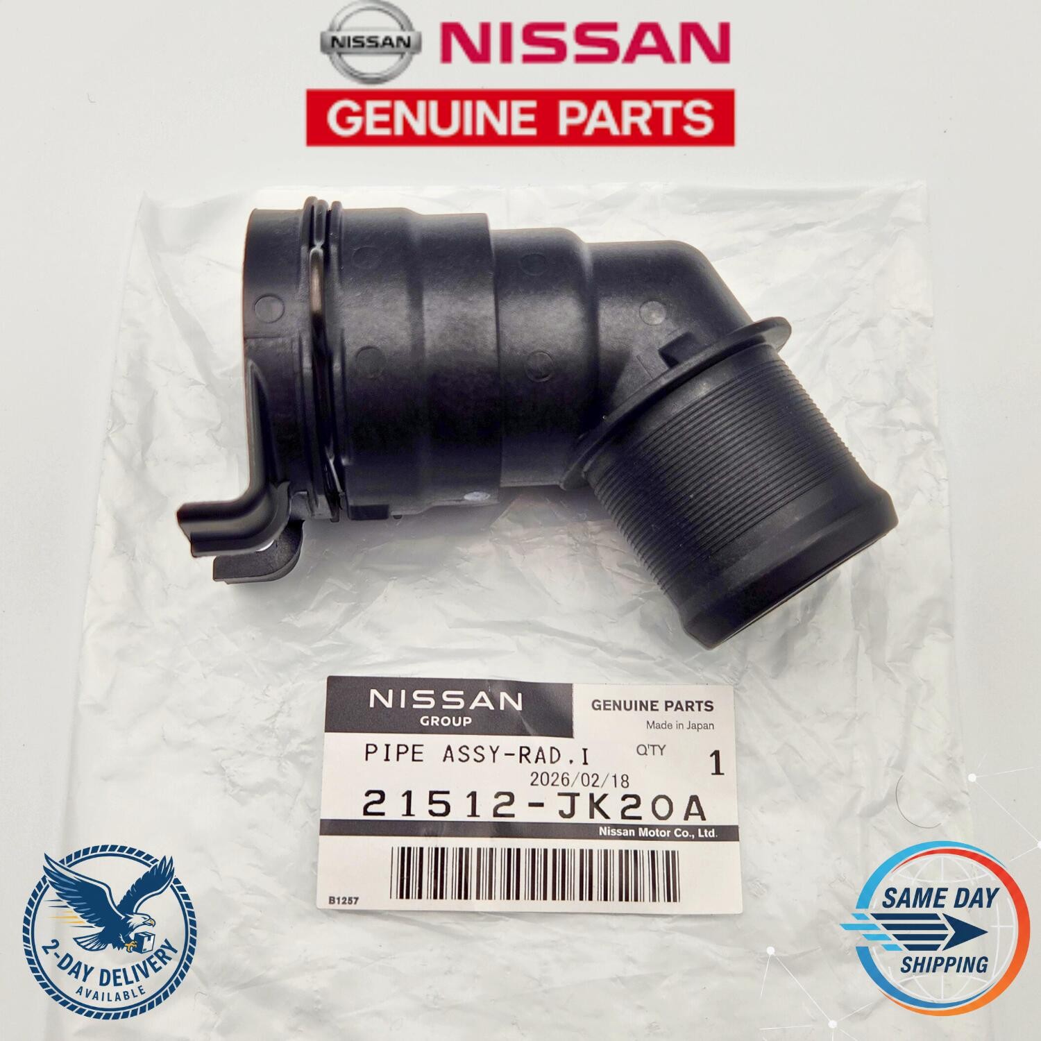 New Genuine Nissan Infiniti Upper Radiator Hose Inlet Connector 21512-JK20A New Genuine Nissan Infiniti Upper Radiator Hose Inlet Connector 21512-JK20A