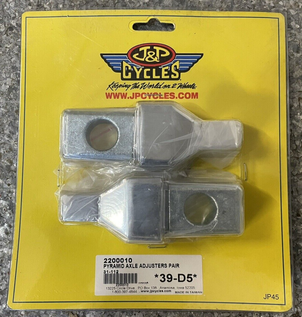 BRAND NEW J&P Cycles Pyramid Axle Adjusters Pair 39-D5 2200010 BRAND NEW J&P Cycles Pyramid Axle Adjusters Pair 39-D5 2200010