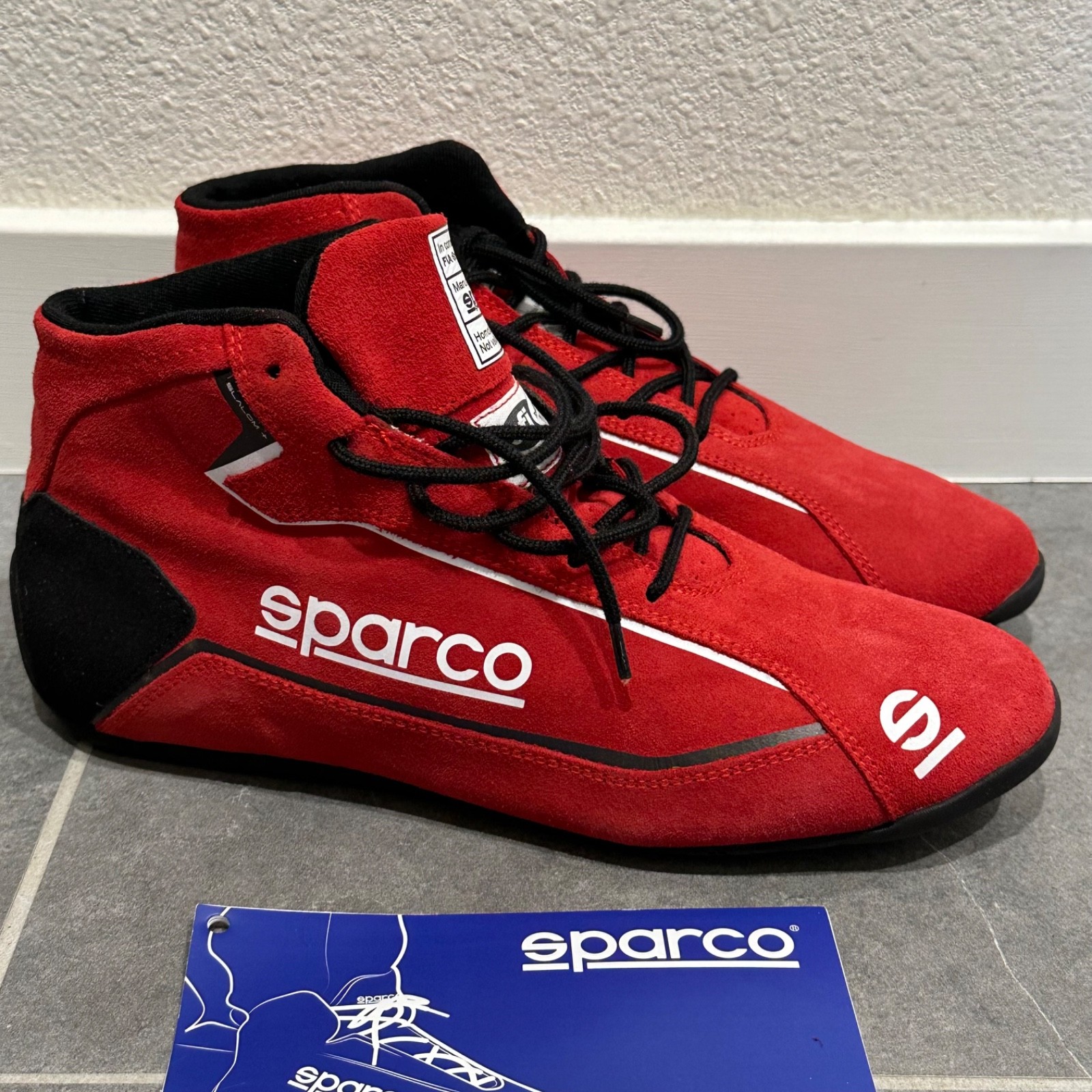 Sparco Slalom+ Red Suede Racing Shoes FIA 8856-2018 SFI 3.3/5 - Men US 7.5 EU 40 Sparco Slalom+ Red Suede Racing Shoes FIA 8856-2018 SFI 3.3/5 - Men US 7.5 EU 40