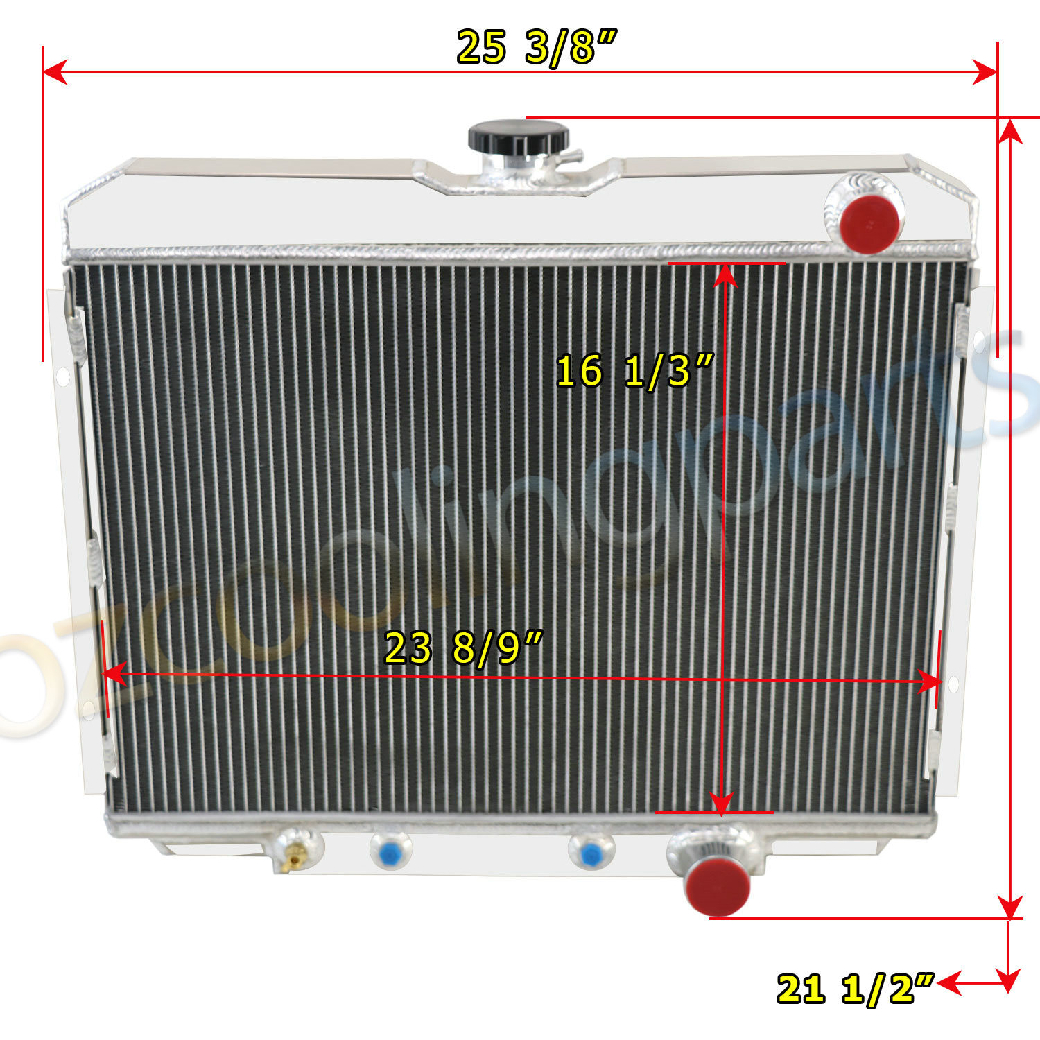 3 ROW ALUMINUM RADIATOR For FORD MUSTANG MERCURY COUGAR 5.8L 5.0L 1967-1970