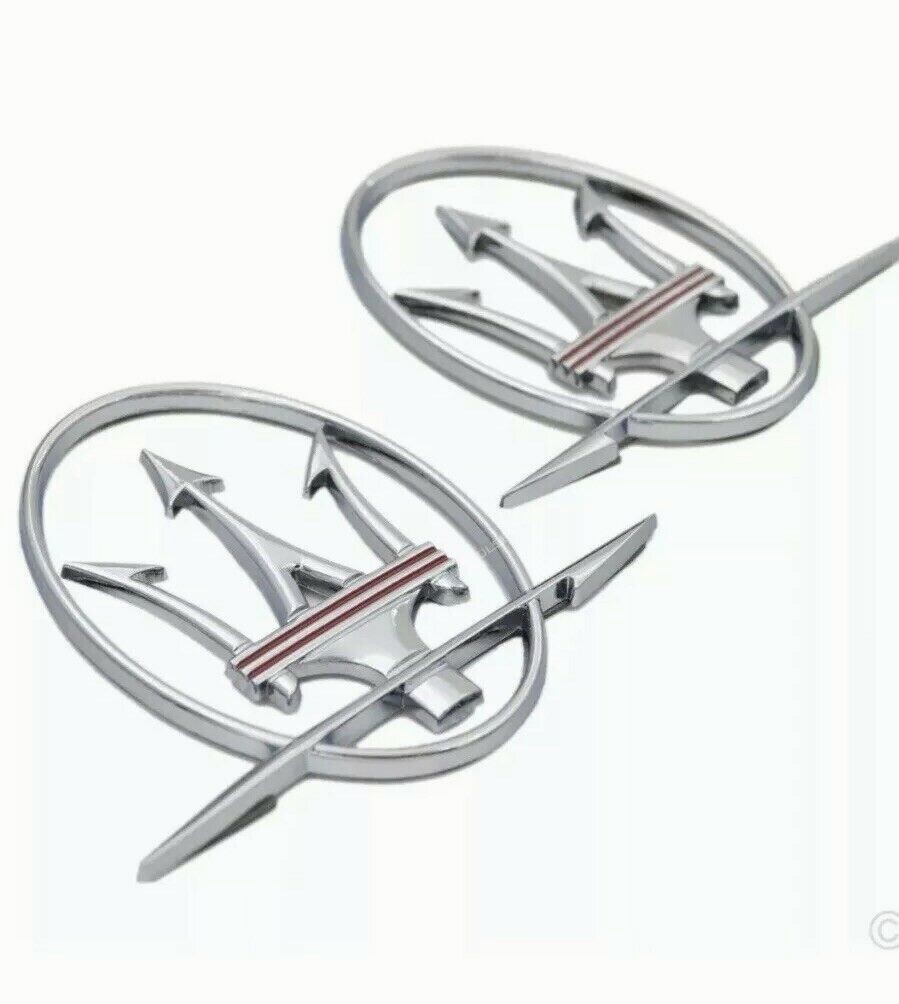 For Maserati Quattroporte GranTurismo Ghibli Levante RH&LH Side Emblem Badge R