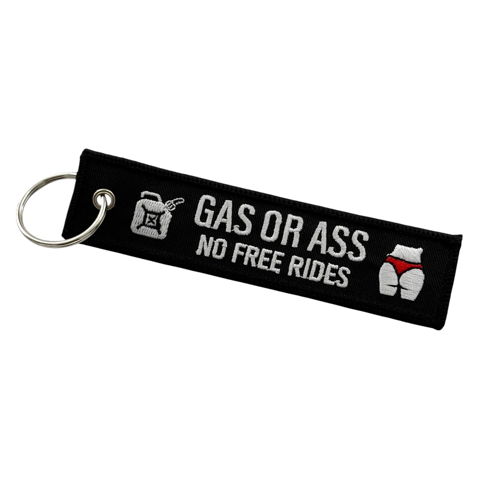 Gas or Ass No Free Rides Keychain Key Tag for Motorcycles, Cars, & Gifts Gas or Ass No Free Rides Keychain Key Tag for Motorcycles, Cars, & Gifts