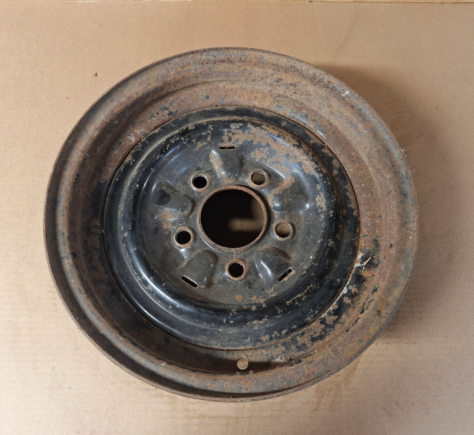 Vintage 14 x 6 Inch 5x5 Steel Wheel