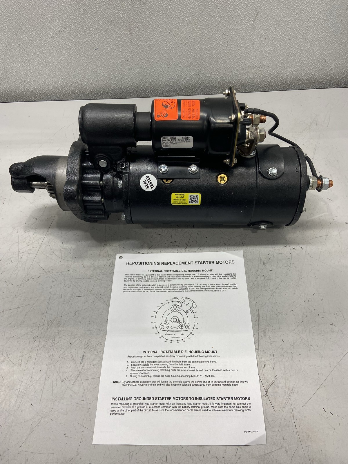 Wilson HD Rotating Elect 40MT Series Starter Motor 12V Direct Drive 91-01-3765