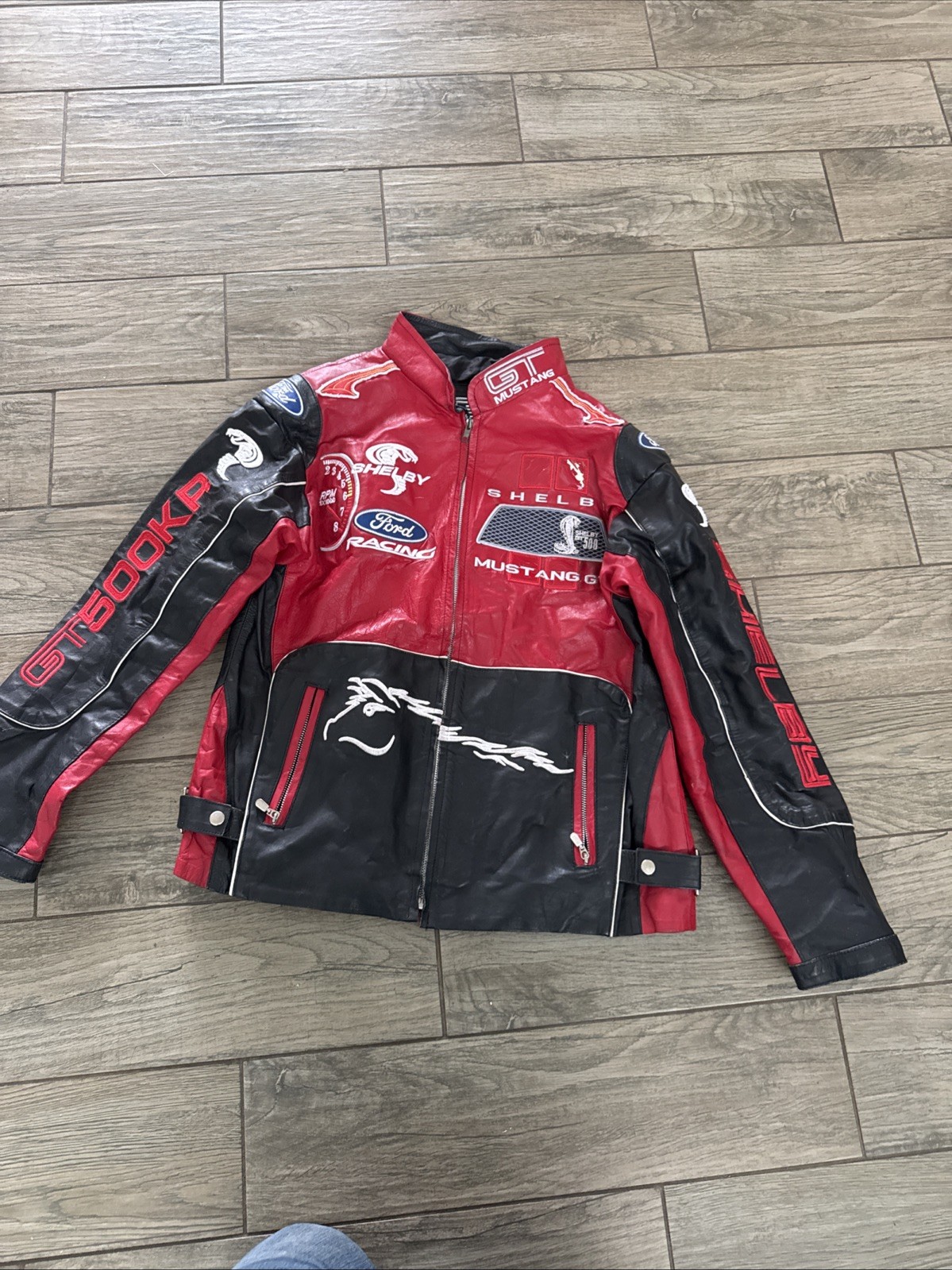 Rare Vintage Shelby Cobra GT-500 Leather Jacket Circa 1968-70Large Full Zip Rare Vintage Shelby Cobra GT-500 Leather Jacket Circa 1968-70Large Full Zip