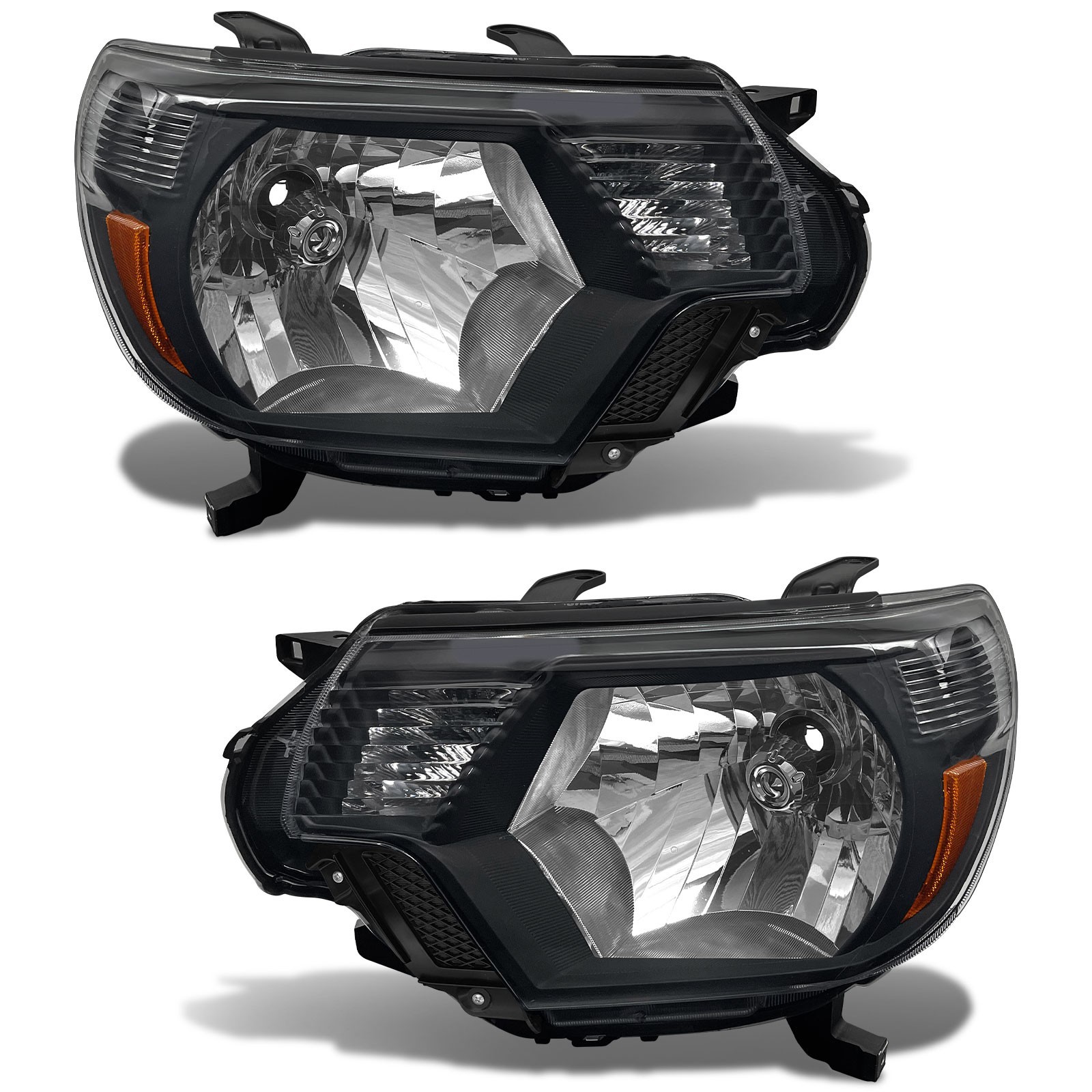 Pair Headlights For 2012-2015 Toyota Tacoma Pickup Black Headlamps Left+Right
