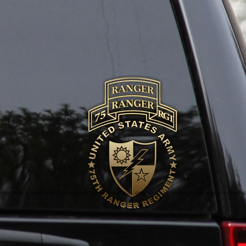 US Army 75th Ranger Regiment Scroll Tab Vinyl Decal Sticker