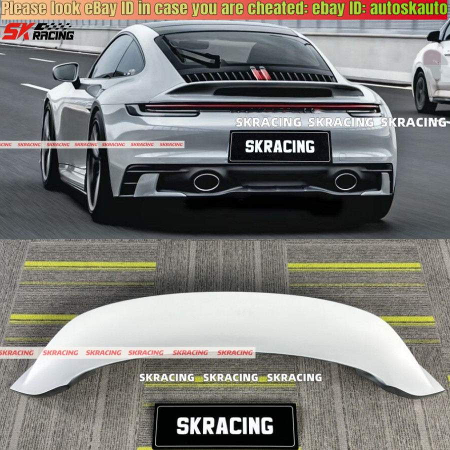Unpainted FRP Rear Trunk Spoiler Lid Wing Fits 2020-2024 Porsche 911 992 Carrera