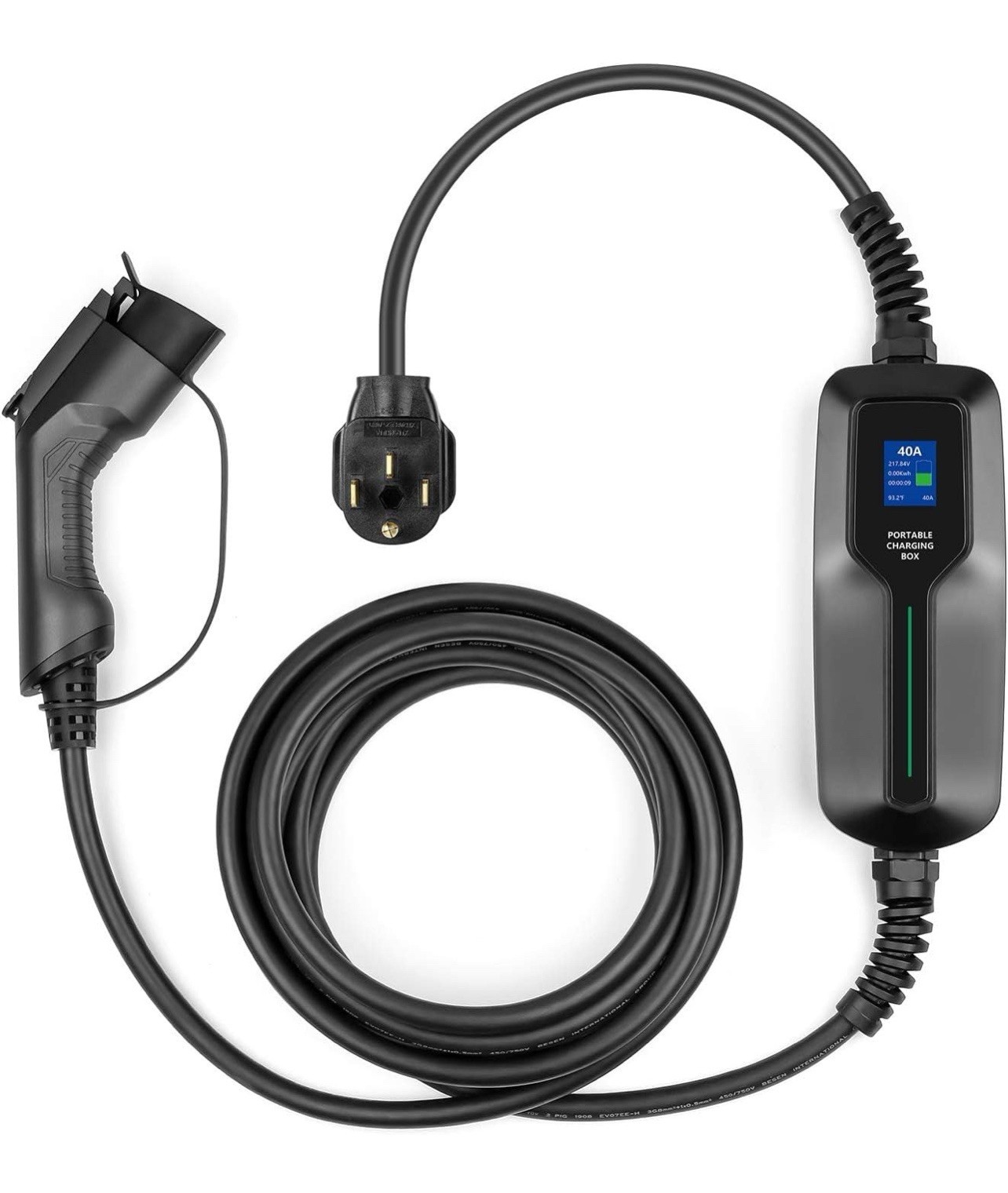 LEFANEV 40Amp EV Charger Level 2 NEMA 14-50 25ft 9.6KW Portable Charging Box